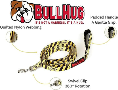 BULLHUG 6 FT Bulldog Leash with Padded Handle. Perfect for Bulldogs, French Bulldogs, Pugs & All Breeds. Leashes for Walking, Training Lead for Bulldogs (Yellow)