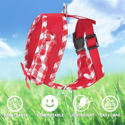 SuperBuddy Upgraded Soft Mesh Dog Harness, Super Breathable Lightweight Pet Harnesses for Puppy Dogs Outdoor Walking, Red Dog Harness -Small