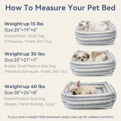 WESTERN HOME WH Dog Bed Medium Size Dogs - Washable Medium Dog Bed, High Back Support Pet Sofa with Sides, Soft Pet Beds with Anti Slip Bottom, 30inch, Blue
