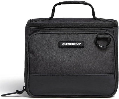 Cleverpup, Small 7-Piece Bistro Box Dog Food Travel Kit, 6-Cup Kibble Storage, 2 Silicone Bowls, Mat & Scoop - Premium Portable Pet Food Kit for Weekends, Overnights, Daycare & Camping, Graphite
