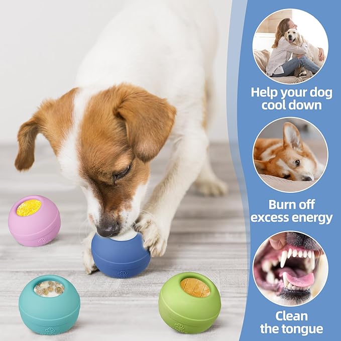 Long-Lasting Interactive Dog Lick Toy, Stuffable Dog Enrichment to Keep Dogs Busy, Wobbly Treat Dispensing Freezable Chew Toys, Food-Grade Safe (Dark Blue,M)