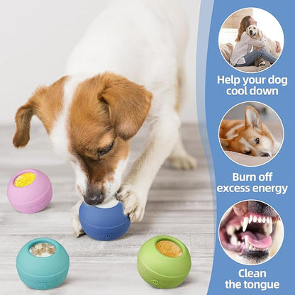 Long-Lasting Interactive Dog Lick Toy, Stuffable Dog Enrichment to Keep Dogs Busy, Wobbly Treat Dispensing Freezable Chew Toys, Food-Grade Safe (Dark Blue,S)