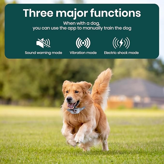WEUYUY GPS Electric Dog Collar with Free App, Wireless Fence System with Training Collar, Portable Fence for Outdoor Use, Rechargeable Waterproof Collar, Adjustable of Dogs