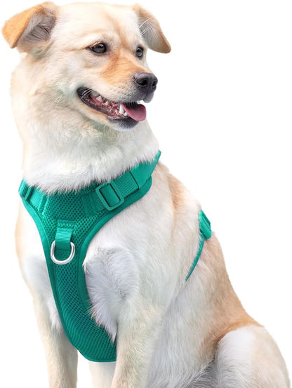 No Pull Dog Harness for Small Medium Large Dogs - Adjustable 2 Layer Mesh Dog Vest with Dual Clip, Escape Proof, Quick Release, Lightweight Breathable Mesh for Walking Hiking (MARRS Green,XS)