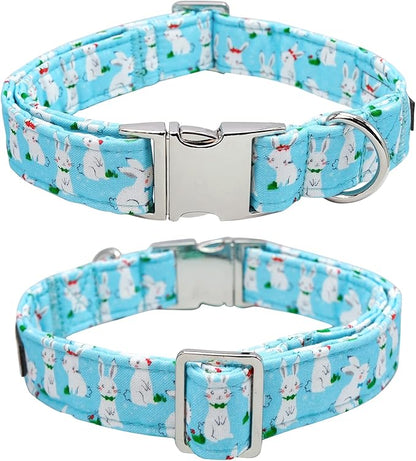 Lionet Paws Easter Dog Collar with Bowtie, Bunny Bowtie Collar with Metal Buckle for Dogs and Cats, Adjustable Comfortable Dog Collar Girl Boy ，XXS, Neck 7-11 in