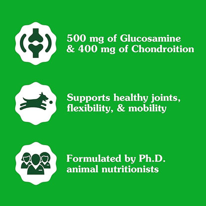 Greenies Supplements Hip and Joint Supplements for Dogs, Chicken Flavor, 16.2 oz. 80-Count