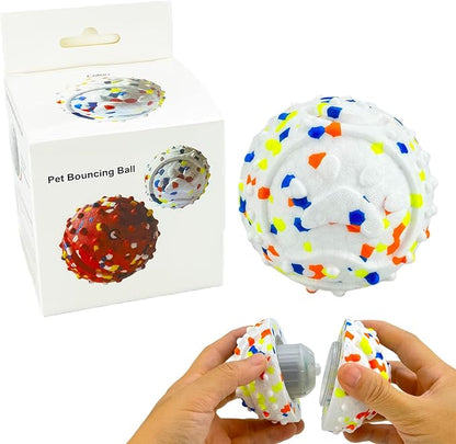 CAISHOW Dog Ball Squeak Toys (Vibrating Ball White)