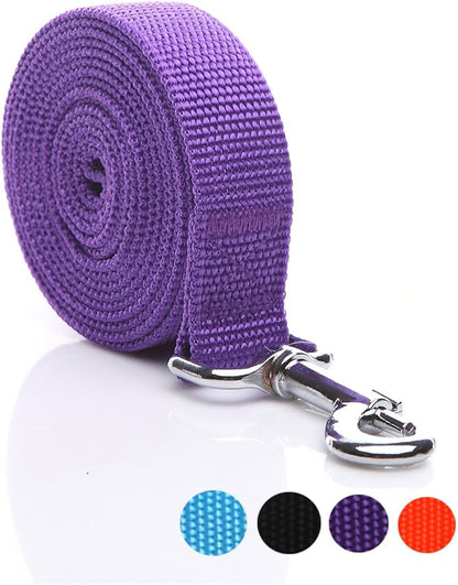 Nylon Dog Leash 12 Feet Long, Walking Training Dog Leashes for Medium Large Dogs(1" X 12 ft, Purple)
