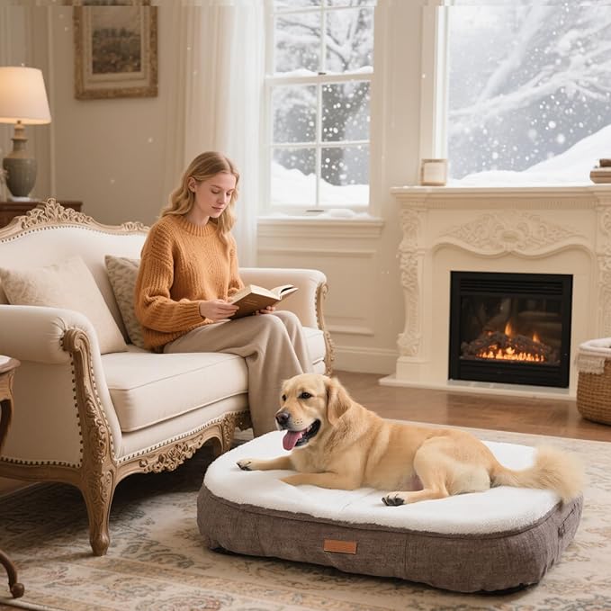 Wagsage Ultra-Luxury Dog Bed, Comes with Two Kinds of Removable Cushions, Warm in Winter and Cool in Summer, Wear-Resistant and Tear-Resistant Supportive Pet Sofa with Non-Slip Bottom, 43inch
