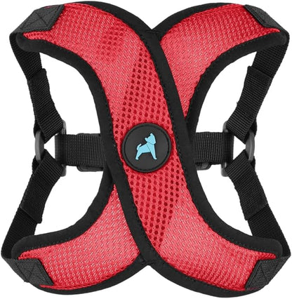 Gooby Comfort X Step in Lite Dog Harness - Choke Free, Escape Free with Light Breathable Mesh - Step in Dog Harness for Small Dogs Only - Quick Release Buckle, Metal D-Rings - Red, Large