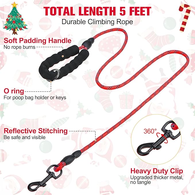 BEAUTYZOO Step in Dog Harness and Leash Set,Reflective Dog Harness No Pull No Choke Puppy Harness for Small Medium Large Dogs Cats,Soft Padded Mesh Vest Harnesses for Girl and Boy Pets,Christmas M