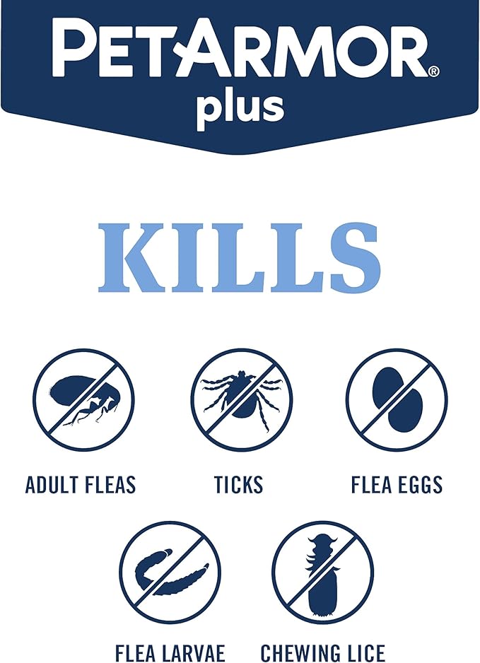 PetArmor Plus Flea and Tick Prevention for Dogs, X-Large Dog Flea and Tick Treatment, 12 Doses, Waterproof Topical, Fast Acting, for X-Large (89-132 lbs)