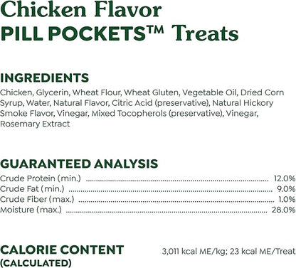 Greenies Pill Pockets for Dogs, Large Size Soft Dog Treats, Chicken Flavor 15.8 oz. Pouch