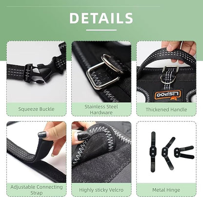Dog Knee Brace for ACL/CCL Injuries,Torn Ligament,Luxating Patella - Rear Leg Support,Pain Relief,Joint Warmth,Left Legs,Black,Size:XL