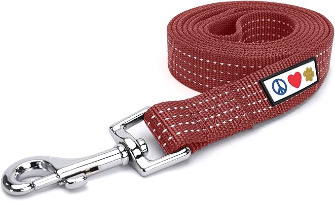 Pawtitas Marsala Brown Dog Leash 6 ft XS/S Reflective Durable Lightweight Dog Lead for Small Dogs and Puppies