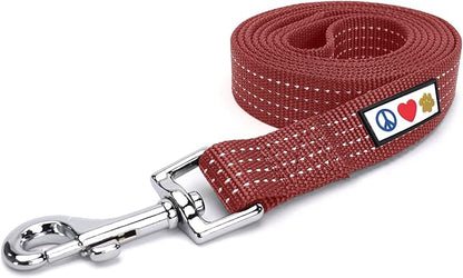 Pawtitas Marsala Brown Dog Leash 6 ft XS/S Reflective Durable Lightweight Dog Lead for Small Dogs and Puppies