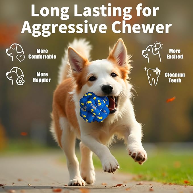 Moonorange Upgrade Dog Balls Interactive Toys for Aggressive Chewers, Indestructible Tennis Durable Bouncy for Fetch Game, Lightweight Floating, 4pcs
