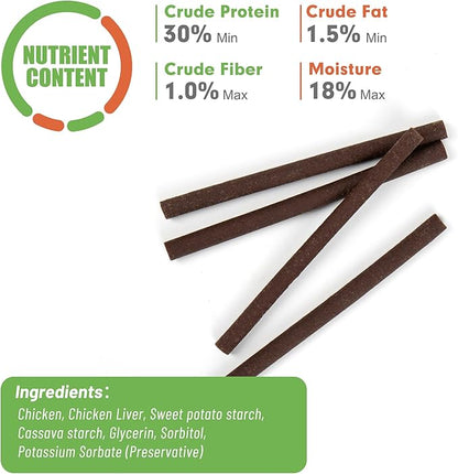MON2SUN Dog Jerky Treats, 5 Inch Chicken Sticks (Chicken Liver Flavor) Rawhide Free Training Treats for Small Dogs, Soft and Healthy Snacks, 10.58oz (40 Count-Pack of 1)