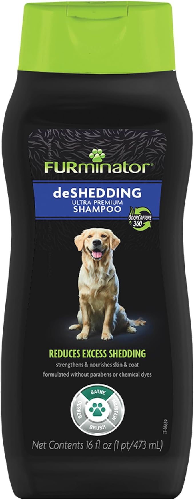 FURminator Ultra Premium deShedding Shampoo for Dogs Helps Reduce Excess Shedding, 16 oz