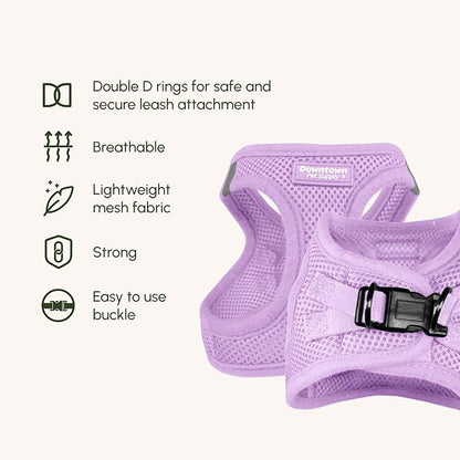 Downtown Pet Supply Step in Dog Harness for Medium Dogs - Adjustable, Escape Proof Dog Harness with Reflective Trim - All-Weather, Fast-Drying Padded Mesh Fabric - Lilac, M