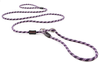 EzyDog Luca Slip Lead Dual Function Heavy Duty Rope Leash for Dogs That Pull Slip Leash & Gentle Lead Head Halter, Small (5.5ft x .23', Purple)