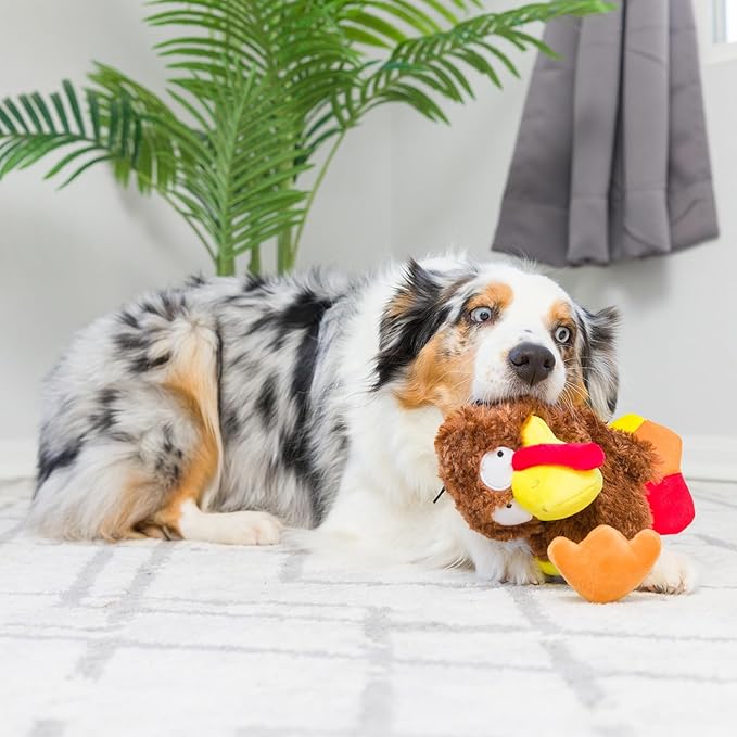 Huxley & Kent Slappies for Dogs | Wishbone Turkey (Large) | Squeak & Shake Dog Toy | No Stuff Squeaky Toy, TPR Ball in Head | Simulates Hunting Nature for Dogs
