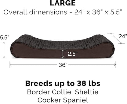 Furhaven Cooling Gel Dog Bed for Large/Medium Dogs w/ Removable Washable Cover, For Dogs Up to 38 lbs - Ultra Plush Faux Fur & Suede Luxe Lounger Contour Mattress - Chocolate, Large