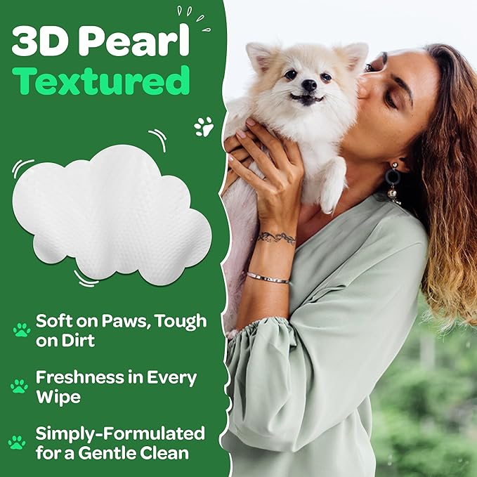 Unscented Dog Wipes for Cleaning & Deodorizing - XL, Thick & Hypoallergenic Pet Wipes for Dogs Paws, Butt and Body - Made with Naturally Safe Ingredients Like Aloe Vera (160 Count)