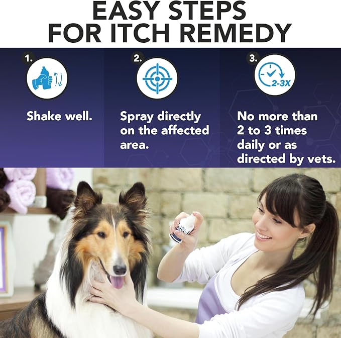NOVEHA 1% Hydrocortisone Spray for Dogs, Cats, Horses – Hot Spot Treatment & Itch Relief for Pets – Advanced Formula Soothes Itch, Hot Spots, Dermatitis, Irritated Dry Itchy Skin & Allergies – 120mL