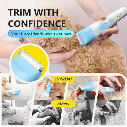 SUPRENT Dog Grooming Kit, 4 in 1 Quiet Pet Clippers for Grooming