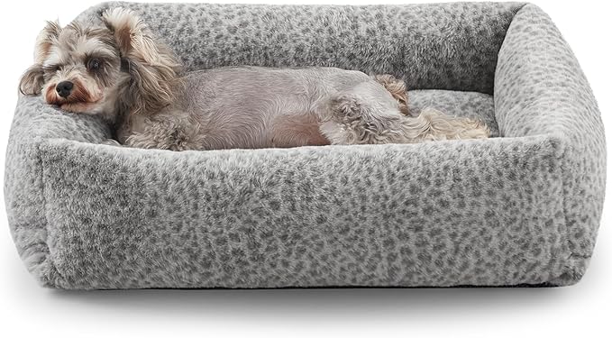 JOEJOY Small Dog Bed for Small Dogs, Washable Orthopedic Premium Soft Corduroy Fleece Pet Bed with Removable Zipper Cover, Cute Calming Puppy Bed with Non Skid Bottom