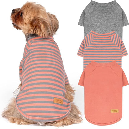 KYEESE 3Pack Small Dog Sweater, Soft Puppy Sweatshirt Stretchy Pullover Dog Sweater for Small Dogs Girl Boy, Lightweight Fleece Cat Shirt Pet Clothes with Sleeves, S