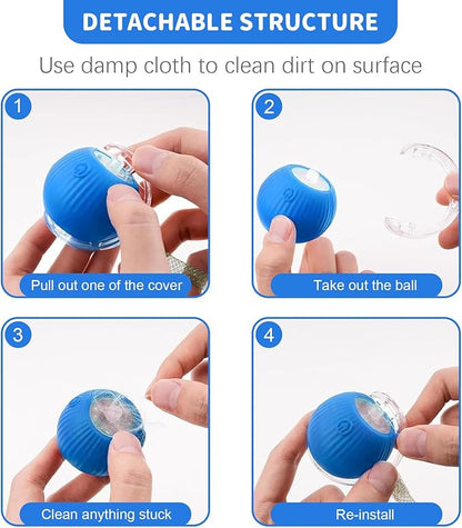 MAXTOOA Interactive Cat Toys for Indoor Cats Smart Automatic Ball Rolling for Bored Kitten Pet Upgraded Speedy Moving Chase Dogs Toy Blue Dragonfly