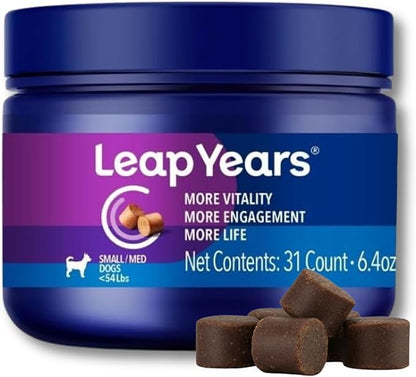 Soft Chew - Dog Supplement for Brain, Heart & Muscle Health, Supports Longevity, Veterinarian-Formulated with NAD+ & Senolytic, Patent-Pending Formula, 31 Chews, Small/Medium Breed