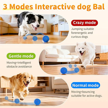 Bsyisoue Interactive Dog Toys – Automatic Moving Dog Ball, Auto Bounce & Roll, Chew-Resistant E-TPU, IPX7 Waterproof, 3 Play Modes, One-Click, USB Rechargeable – Indoor/Outdoor for Med/Lg Dogs