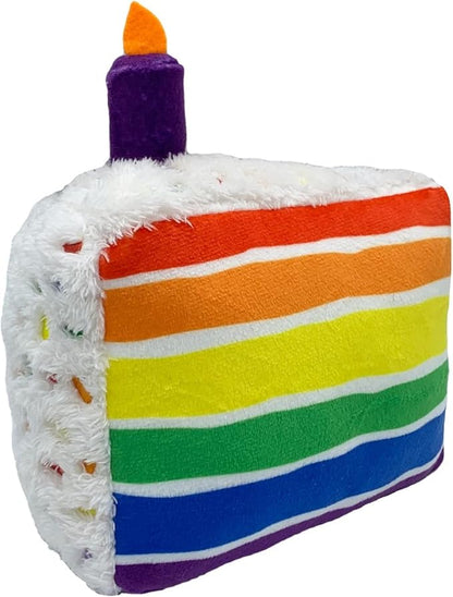 Huxley & Kent Funny Dog Toy w/Squeaker – Birthday Power Plush Squeaky Dog Toys for Small, Medium & Large Dogs – Soft Stuffed Animal for Indoor Play & Fetch - Funfetti Cake, Small