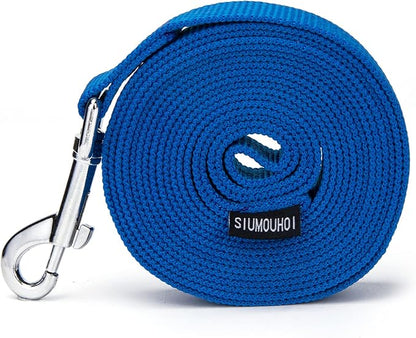 Siumouhoi Strong Durable Nylon Dog Training Leash, 1 Inch Wide Traction Rope, 6 ft 10ft 15ft Long, for Small and Medium Dog (Blue, 6 Feet)