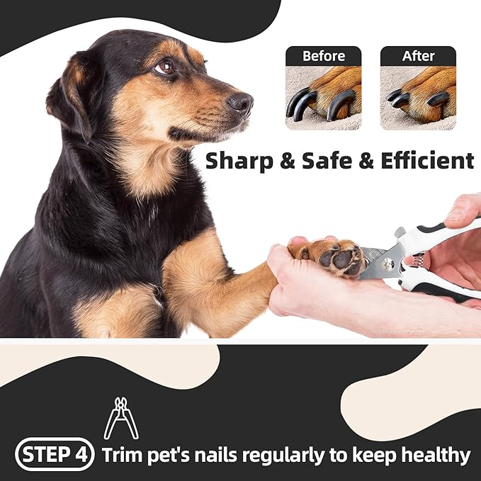 KUEIOX Dog Brush for Shedding, 7 PCS Dog Grooming Brush Kit, Undercoat Rake, Slicker Brush, Deshedding Comb, Bath Brush, Nail Clipper for Long & Short Haired Dogs & Cats, Black