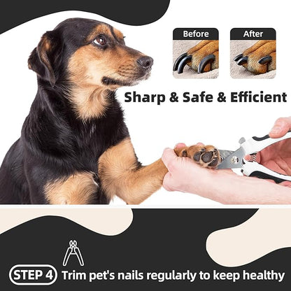 KUEIOX Dog Brush for Shedding, 7 PCS Dog Grooming Brush Kit, Undercoat Rake, Slicker Brush, Deshedding Comb, Bath Brush, Nail Clipper for Long & Short Haired Dogs & Cats, Black
