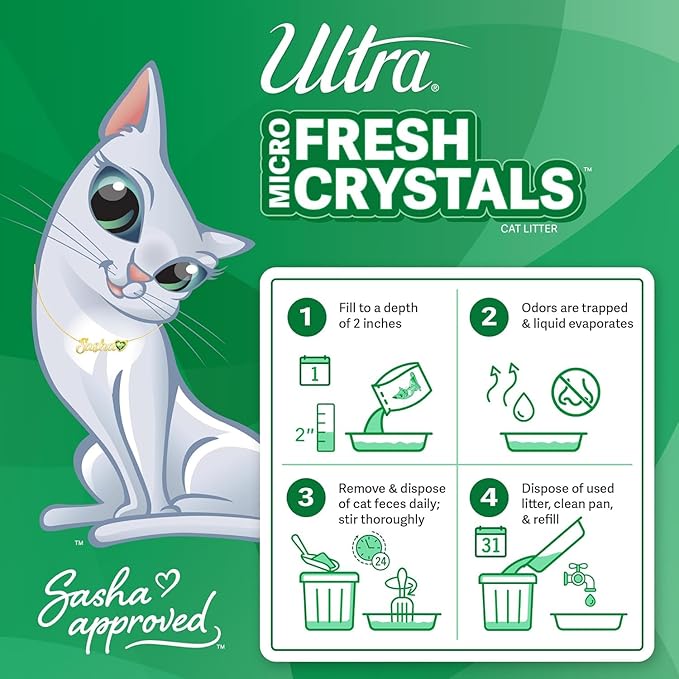 Ultra Fresh Scented Micro Crystals Premium Cat Litter - 99.9% Dust Free, Soft on Paws - 5 Lbs.