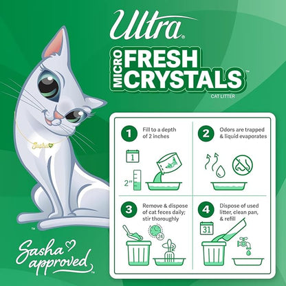 Ultra Fresh Scented Micro Crystals Premium Cat Litter - 99.9% Dust Free, Soft on Paws - 5 Lbs.