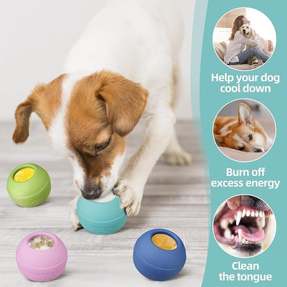 Long-Lasting Interactive Dog Lick Toy, Stuffable Dog Enrichment to Keep Dogs Busy, Wobbly Treat Dispensing Freezable Chew Toys, Food-Grade Safe (Teal Blue,L)