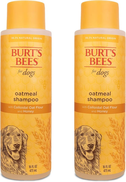 Burt's Bees for Pets Oatmeal Dog Shampoo with Colloidal Oat Flour and Honey, 2pk, 95% Natural Origin Formulas, Shampoo for Dogs - Gentle Dog Shampoo, Best Dog Shampoo, 2pk, 16 oz