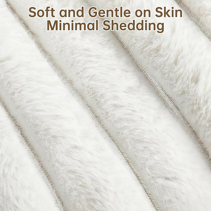 Donut Dog and Cat Bed, Luxurious Comfortable Faux Rabbit Fur Pet Beds, Soft Anti-Anxiety Calming Puppy Kitten Bed with Anti-Slip Bottom for Small Medium Dogs & Cats(23", White)