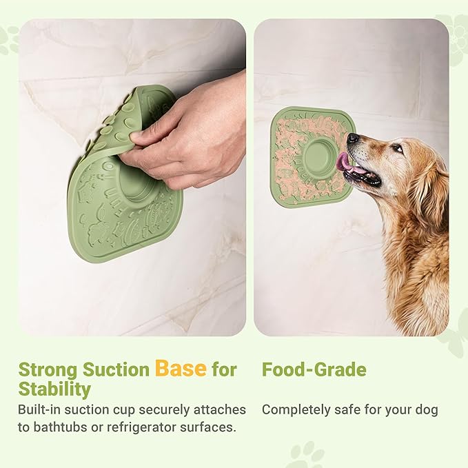 Bifeaw Lick Mat for Dogs with Suction - Dog Cat Lict Mat to Keep Them Busy - Puppy Lick Mat for Anxiety Relief (Blue and Yellow)