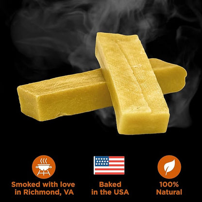 Premium Hickory Smoked Himalayan Yak Cheese - Large 4 Count (Pack of 1) - Natural, No Additives, Lactose-Free, Vegetarian, Long-Lasting