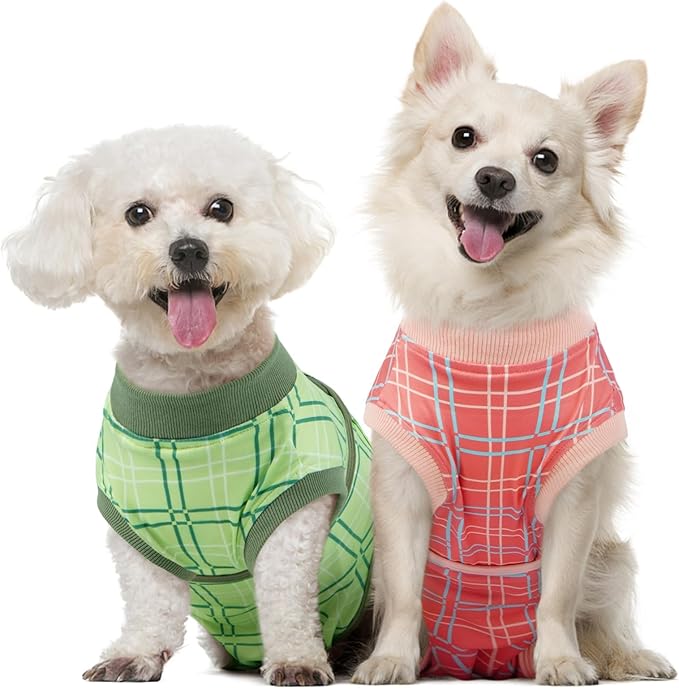 Kuoser Dog Recovery Suit for Female Male Dogs, Post-Surgery Bodysuit for Spay Neuter, Dog Onesie After Surgery, Anti-Licking Pet Surgical Recovery Suit, Pink L