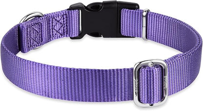 Hyhug Dog Collar for Large Dogs, Heavy Duty | Quick Release Nylon Buckle Collar, Adjustable & Durable Pet Supplies for Boy & Girl Dogs (Large, Ultra Violet)