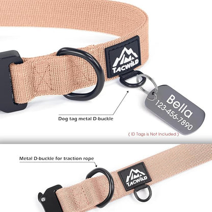 Dog Collar for Large Dogs - Adjustable, Chew Proof Nylon Collar with Metal Quick Release Buckle and D-Ring for Dog Tags (Carolina Blooms, L(1''Width, Fit 14''-20''))