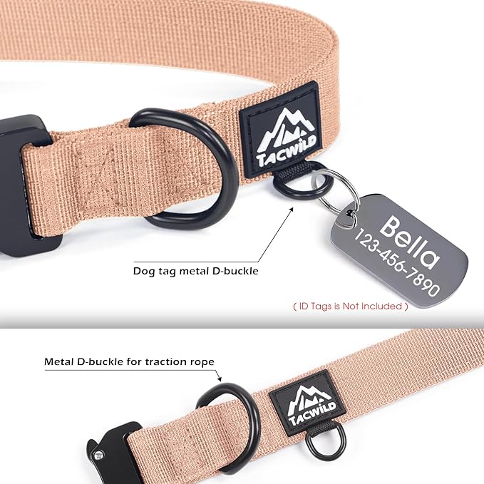 Dog Collar for Small Dogs Christmas Boy Girl- Adjustable, Chew Proof Nylon Collar with Metal Quick Release Buckle and D-Ring for Dog Tags (Navy Blue, S)(not Included The Pendant)